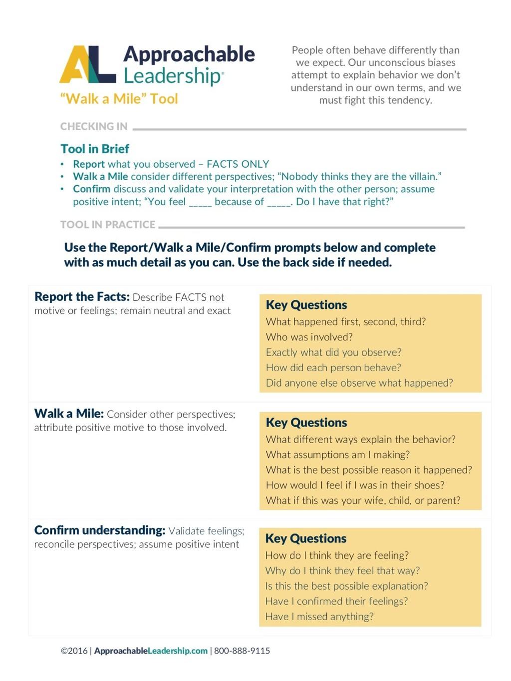 Approachability Window Tool (see pages 36-39 in The Playbook)